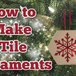 How to Make DIY Tile Ornaments with Vinyl and Alcohol Ink | Cricut Christmas Craft