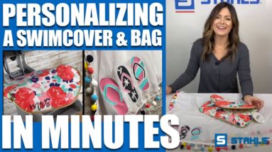 Easily Personalize a DIY Swimsuit Cover Up & Clutch Bag with HTV