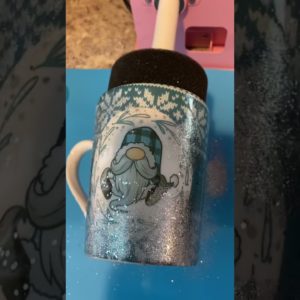 Ugly (not ugly) Christmas Sweater Mug Challenge with waterslide decal, glitter and epoxy.