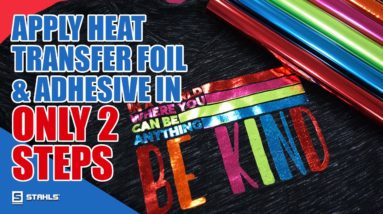 How to Apply 2-Step Heat Transfer Foil + Adhesive HTV | 5-Color Foil Design