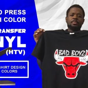 How To Press A Multi Color Heat Transfer Vinyl (HTV) Design [3 Color T-Shirt Design Using 2 Colors]