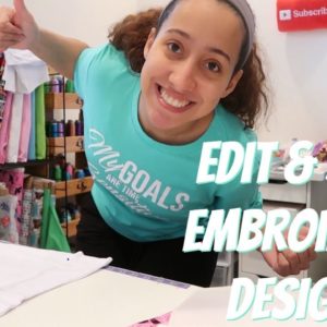 How to Edit Embroidery Designs &  Setup on Brother Embroidery Machine! Etsy Seller Work Motivation!