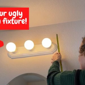 The clever way she hides her ugly bathroom light fixture for just a few dollars! | Hometalk