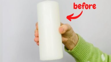 Do THIS to a white pillar candle to get gorgeous home decor! | Hometalk