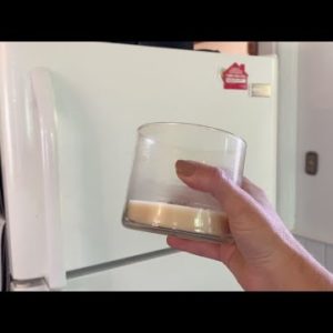 She places a candle jar in her freezer for 2 hours for this amazing idea!