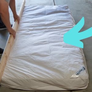 He drags a mattress into his garage for this genius backyard idea!