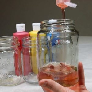 Mix dish soap and paint for this amazing table makeover idea!