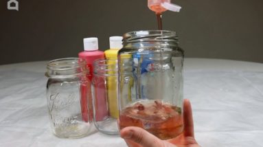 Mix dish soap and paint for this amazing table makeover idea!