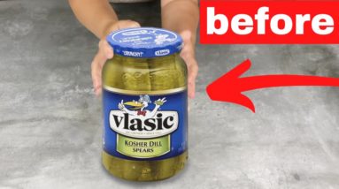 Save your leftover pickle jars for this brilliant idea!