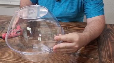 The genius reason he glues two Dollar Store bowls for his porch