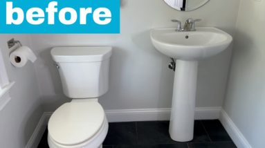 The gorgeous way she transforms her bathroom for $128!