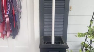 She sticks PVC pipes in a planter around her door and the result is so wild!