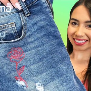 Embroidery Hub Ep. 42: Floral Embroidered Jeans with Fast Frames | Embroidered Shorts Tutorial