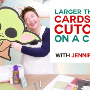 DIY Cardstock Cutouts Larger Than Mat: Baby Yoda is Off the Mat!