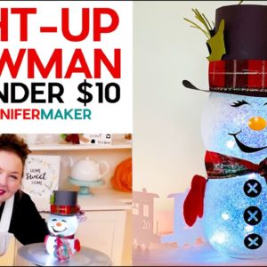 DIY Light-Up Snowman for Under $10 | Dollar Tree Christmas DIY Craft