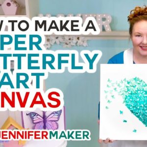 DIY Paper Butterfly Heart Canvas & Wall Art Tutorial - Made with a Cricut!