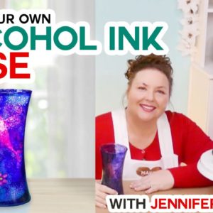 DIY Stunning Glass Vase Made With Alcohol Ink and Stencils!