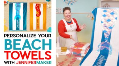 Personalize Your Beach Towels with Layered Iron On Vinyl on the Cricut Maker 3 & Explore 3