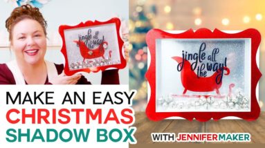 EASY Christmas Shadow Box with Jingle Bells!