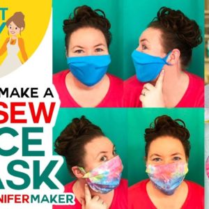 EASY No-Sew Face Mask with Two Layers + Filter Pocket -- No Elastic, No Ties!