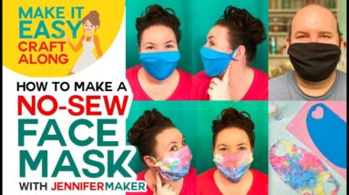 EASY No-Sew Face Mask with Two Layers + Filter Pocket -- No Elastic, No Ties!