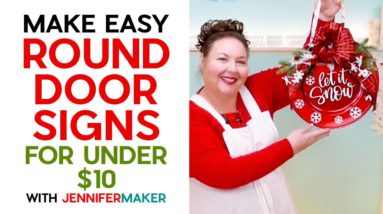 Easy Round Door Sign for Under $10 | Amazing Dollar Tree Charger Idea!