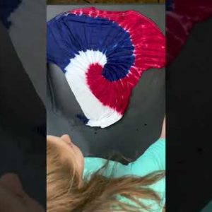 Easy Tie Dye T Shirt Tutorial - Red White & Blue Spiral #shorts