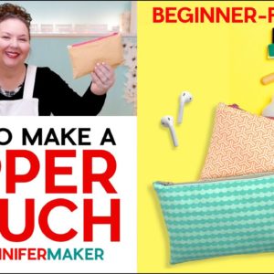 How to Make a Zipper Pouch for Beginners | Cut with a Cricut or by Hand!