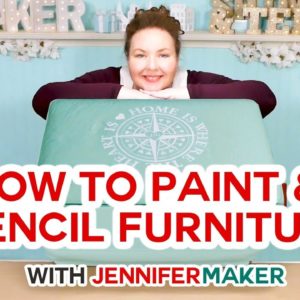 How to Paint Upholstered Furniture & Stencil it With Crisp Lines!