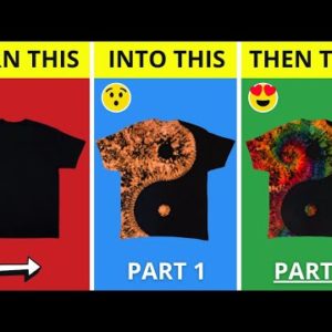 How to UPCYCLE a BLACK T-SHIRT with BLEACH | Reverse Dye Yin Yang Tutorial | Part 2 (Ice Tie Dye)