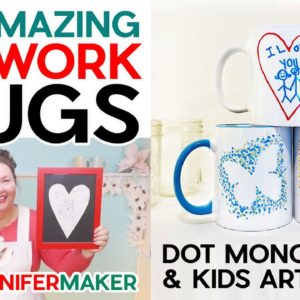 Freehand Artwork Mugs with Infusible Ink Markers: Dot Monograms & Kids Art Mugs!