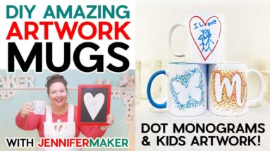 Freehand Artwork Mugs with Infusible Ink Markers: Dot Monograms & Kids Art Mugs!