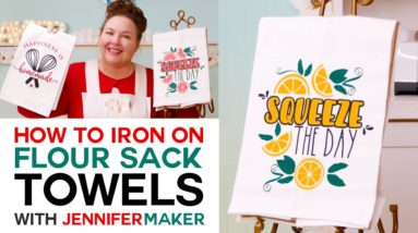 Personalized Flour Sack Towels with Cute Iron-On Vinyl