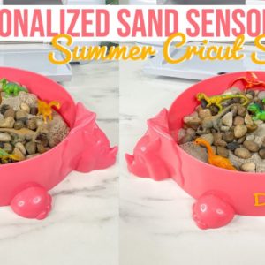 PERSONALIZED SAND SENSORY BIN | TARGET BULLSEYE | SUMMER CRICUT SERIES