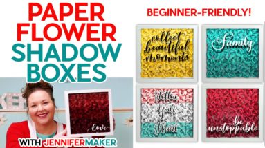 How to Make a Paper Flower Shadow Box with Cricut for Any Size Frame - Beginner-Friendly Tutorial