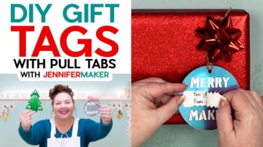 DIY Christmas Gift Tags: Pull-Tabs in Fun Shapes | A Cricut Mystery Box Project!