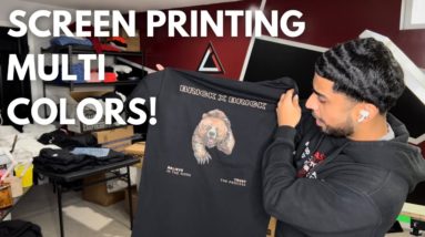 SCREEN PRINTING A 6 Color Design From Start To Finish!