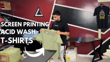 Screen Printing Acid Wash Oversized T Shirts