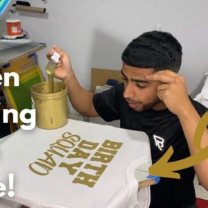 Screen Printing GOLD Ink! | Home Based Screen Print Shop!