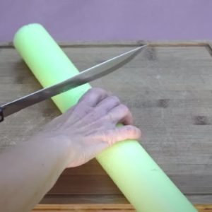 She slices up a pool noodle for this brilliant DIY idea!