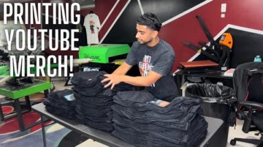 T-Shirt Printing Behind The Scenes | YouTuber Merch!