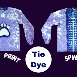 Tie Dye Long Sleeve Shirt - Paw Print on the Front - Spine on the Back!