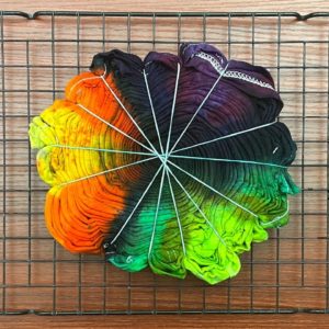 Tie-dye pattern : Hot Water Irrigation (HWI) Halloween Spiral