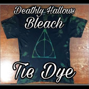 How to TIE-DYE with BLEACH | Reverse Tie Dye Harry Potter Shirt [Deathly Hallows]