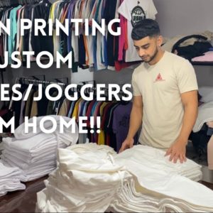 SCREEN PRINTING FROM HOME! | CUSTOM HOODIES/JOGGERS START TO FINISH | CUSTOM NECK TAGS