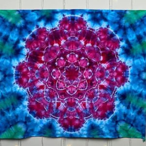 How to Tie Dye a Beautiful Flower Mandala Tie Dye Tapestry - Step by Step for Beginners (Snow Dye)!