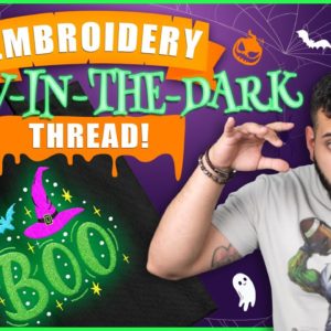 We tried GLOW IN THE DARK embroidery threads for the first time!