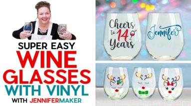 DIY Easy Personalized Wine Glasses with Vinyl and a Cricut - For Beginners!