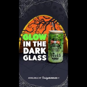 Glow in the Dark Glass Can - Halloween Glass