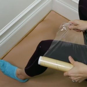 She wraps saran wrap around her thigh for this genius idea!